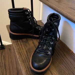 Black INDIGO brand boots for winter